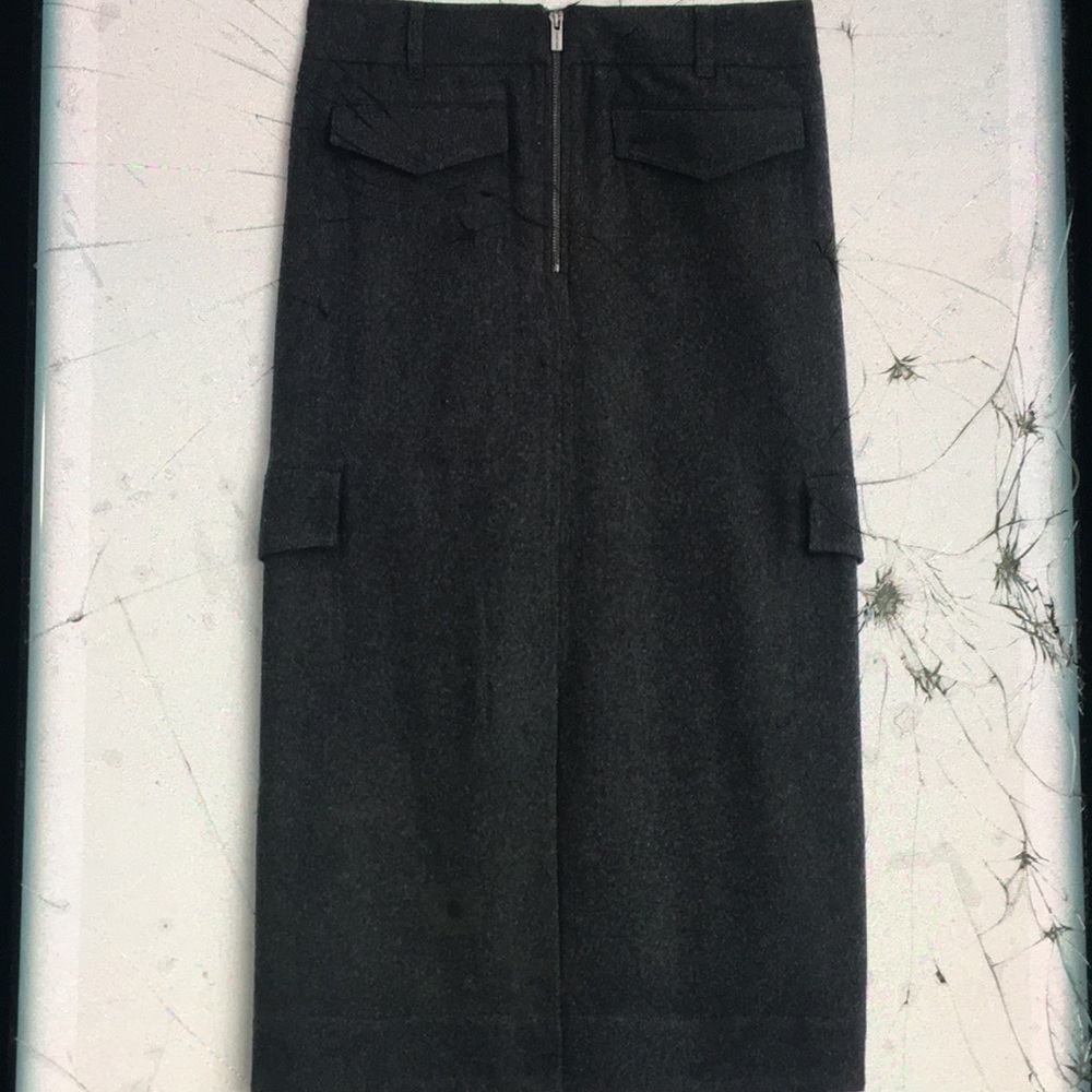 Zara SRPLS NWT STRAIGHT CARGO POCKETED SKIRT WOOL BLEND SIZE LARGE - Picture 5 of 7